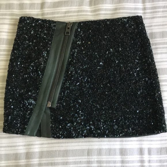 AllSaints Elise sequin split mini skirt 2 XS new - Picture 2 of 16